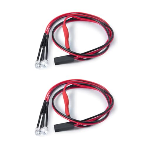 Kompatibel Mit Axial Für SCX10 II 90046 1/10 RC Auto LKW Zubehör 4,5 Mm Licht Scheinwerfer Scheinwerfer RC Auto Zubehör(Red,2pcs) von MGHGFYTAS