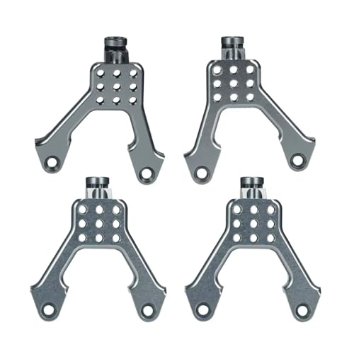 Kompatibel Mit Axial Für SCX10 II 90046 90047 1/10 RC Crawler Autoteile Für Fahrgestellaufhängung, 4-teilige Aluminium-Stoßdämpferhalterung Vorne Und Hinten RC-Autoteile(Gray) von MGHGFYTAS