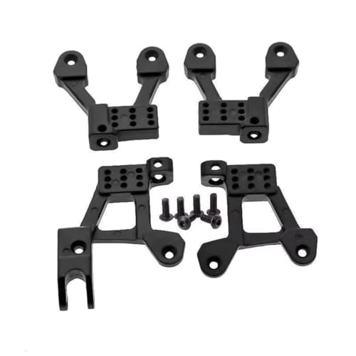 Kompatibel Mit Axial Für SCX10 II 90046 90047 1/10 RC Crawler Cars Upgrade-Teile 4 STÜCKE Metall Vorne Hinten Stoßdämpfer Türme Halterung Hoops RC Autozubehör(Black) von MGHGFYTAS