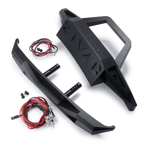 Kompatibel Mit Axial SCX6 AXI05000 Für Wrangler AXI05001 1/6 RC Crawler Auto LKW Zubehör Teile Metall Vorne Hinten Stoßstange Mit Licht RC-Autostoßstange(1set) von MGHGFYTAS