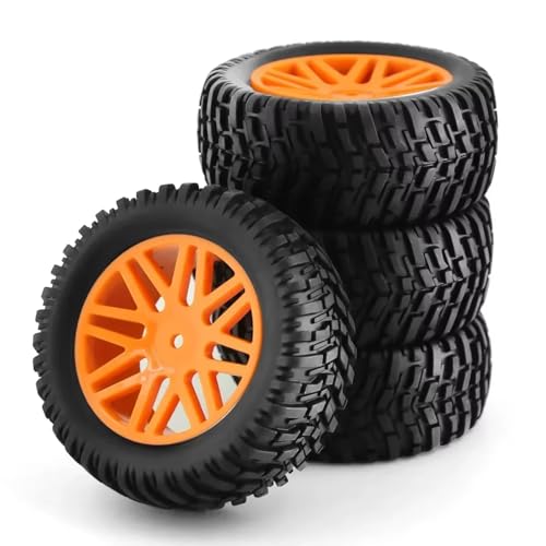 Kompatibel Mit HSP 15502 94107 94170 94155 94177 Für HPI 1/10 RC-Autoteile, 4-teiliges Reifenrad, 12 Mm Sechskant, 95 Mm Teile RC Auto Zubehör(Orange) von MGHGFYTAS