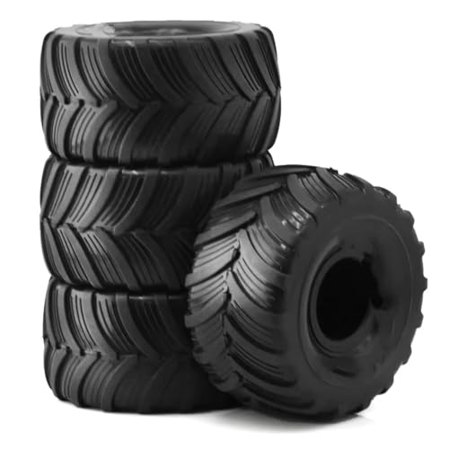 Kompatibel Mit Losi Für Mini Für LMT 1/18 1/10 RC Monster Truck Für Buggy-Auto-Upgrade-Teile 4 Stück 100 Mm Reifen Rad 12 Mm Sechskant RC Autozubehör(Black) von MGHGFYTAS