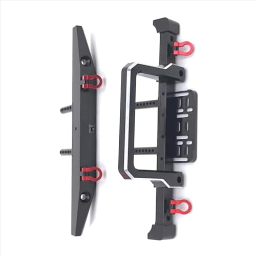 Kompatibel Mit MACH MN999 MN222 Für TRX4 Für SCX10 90046 90047 1/10 RC Crawler Auto Upgrade Teile Zubehör Metall Vorne Hinten Stoßstange RC-Autostoßstange(Black) von MGHGFYTAS
