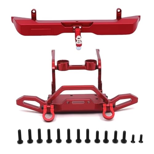Kompatibel Mit MJX Für Hyper Go H12Y 1/12 RC Crawler Auto-Upgrade-Teile Zubehör Aluminiumlegierung Vorne Hinten Stoßstange RC-Autostoßstange(Red) von MGHGFYTAS