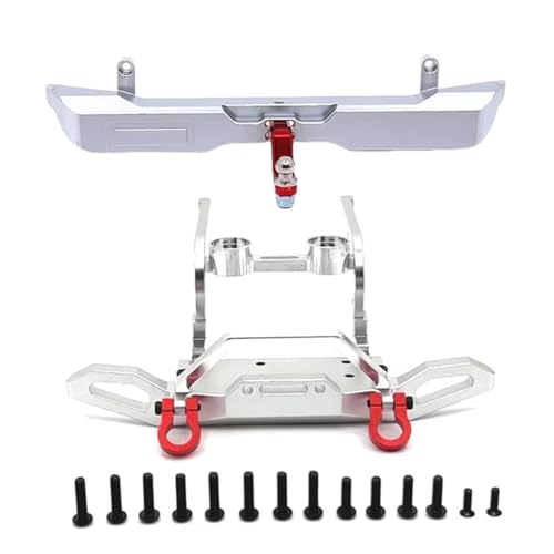 Kompatibel Mit MJX Für Hyper Go H12Y H12Y+ 1/12 RC Crawler Auto-Upgrade-Teile Zubehör Aluminiumlegierung Vorne Hinten Stoßstange RC-Autostoßstange(Silver,1set) von MGHGFYTAS