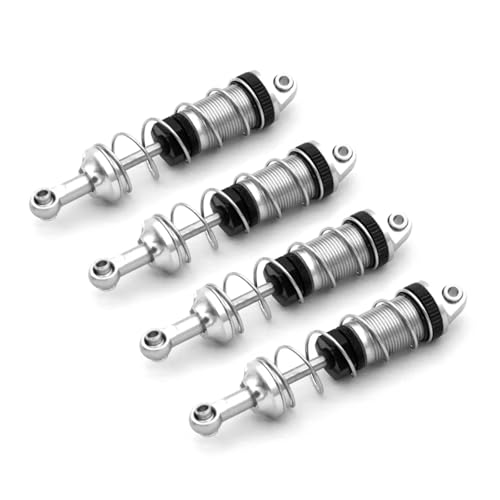 Kompatibel Mit MJX H16 16207 Für WLtoys 144001 144002 124019 Für MN128 MN86 MN86KS RC-Auto-Upgrade-Teile, 4 Stück Metall-Stoßdämpfer RC Autozubehör(Silver) von MGHGFYTAS