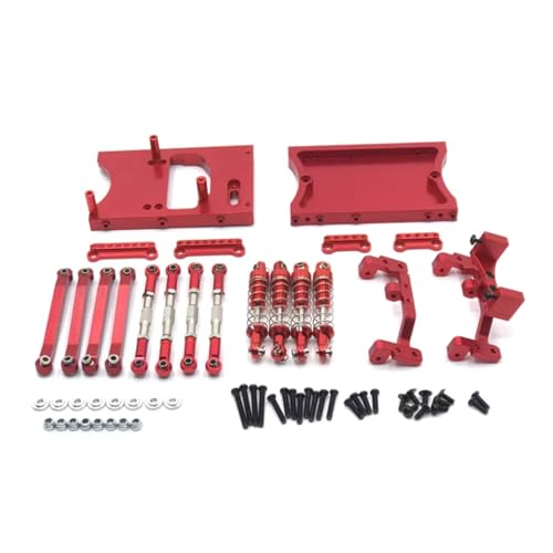 Kompatibel Mit MN D90 D91 1/12 RC Auto-Tuning-Teile Metall Für Chassis Zugstangen Servo Feste Halterung Stoßdämpfer RC Auto Zubehör(Red) von MGHGFYTAS