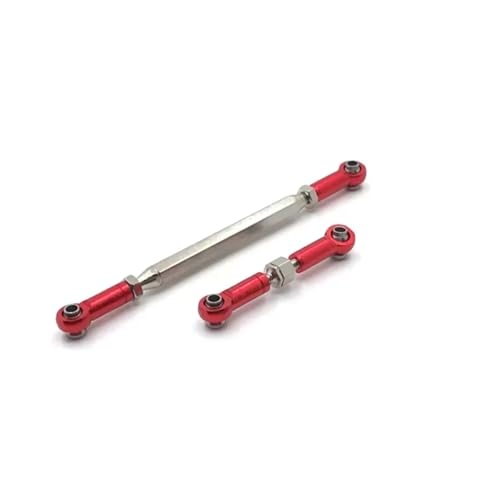 Kompatibel Mit MN D90 D99 Für MN-90 FJ-45 1/12 RC Crawler Car Upgrade-Teile Metall Einstellbare Lenkgestänge Servo Zugstange RC-Pleuelstange(Red) von MGHGFYTAS