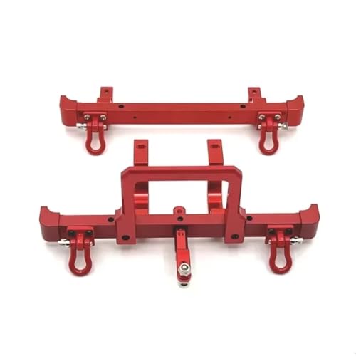 Kompatibel Mit MN Für MN82 LC79 1/12 RC-Auto-Upgrade-Modifikation, Ersatzzubehör, Teile, Metall-Stoßstangenschutz Vorne Und Hinten RC-Autostoßstange(Red,1set) von MGHGFYTAS
