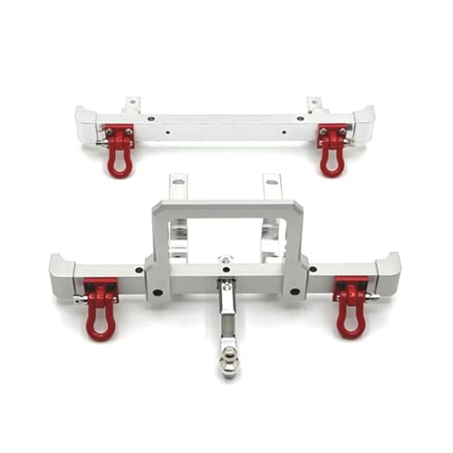 Kompatibel Mit MN Für MN82 LC79 1/12 RC-Auto-Upgrade-Modifikationszubehörteile, Metall-Stoßstangenschutz Vorne Und Hinten RC-Autostoßstange(Silver,1set) von MGHGFYTAS