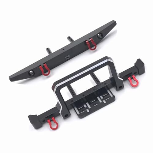Kompatibel Mit MN MN999 MN222 Für TRX4 Für SCX10 90046 90047 RC-Autoteile-Zubehör, 2-teilige Metall-Front- Und Heckstoßstange RC-Autostoßstange(Black) von MGHGFYTAS