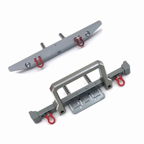 Kompatibel Mit MN MN999 MN222 Für TRX4 Für SCX10 90046 90047 RC-Autoteile-Zubehör, 2-teilige Metall-Front- Und Heckstoßstange RC-Autostoßstange(Gray) von MGHGFYTAS