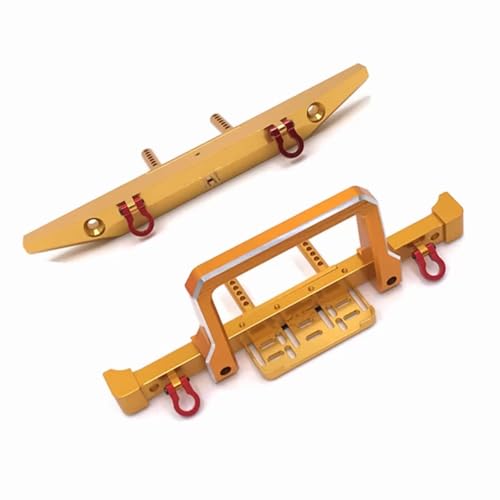 Kompatibel Mit MN MN999 MN222 Für TRX4 Für SCX10 90046 90047 RC-Autoteile-Zubehör, 2-teilige Metall-Front- Und Heckstoßstange RC-Autostoßstange(Yellow) von MGHGFYTAS