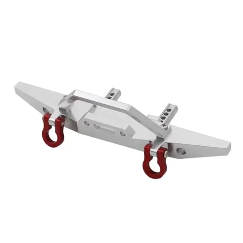 Kompatibel Mit MN128 Für MN 1/10 RC Crawler Auto Modifikation Upgrade Teile Zubehör Metall Frontstoßstange Mit Abschlepphaken RC-Autostoßstange(Silver) von MGHGFYTAS