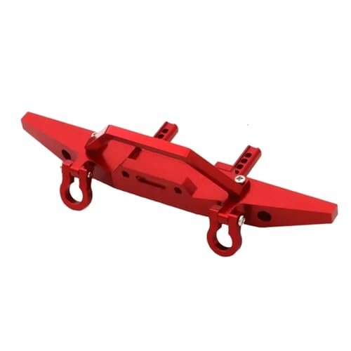 Kompatibel Mit MN128 Für MN 1/10 RC Crawler Auto-Upgrade-Teile, Zubehör, Metall-Front- Und Heckstoßstange Mit Abschlepphaken RC-Autostoßstange(Red,Front) von MGHGFYTAS
