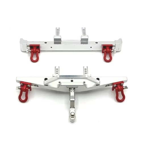 Kompatibel Mit MN128 Für Wrangler 1/12 RC Crawler Car Upgrade Modifikationsteile Zubehör Vordere Und Hintere Stoßstangenschützer RC-Autostoßstange(Silver) von MGHGFYTAS