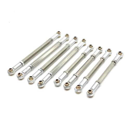 Kompatibel Mit MN128 MN86 MN86S MN86K MN86KS Für MN G500 1/12 RC-Autozubehörteile Metallverbindungs-Zugstangen-Verbindungssatz RC-Pleuelstange(Silver) von MGHGFYTAS