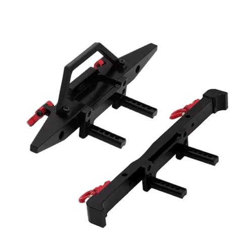 Kompatibel Mit MN128 RC-Auto-Upgrade-Modifikation, Ersatzzubehör, Teile Aus Metall, Vordere Und Hintere Stoßstangen Und Anhängerschnalle RC-Autostoßstange(Black) von MGHGFYTAS