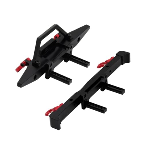 Kompatibel Mit MN128 Rc Track Car Upgrade Modifikationsteile Zubehör Metall Vorne Hinten Stoßstange Mit Anhängerschnalle RC-Autostoßstange(Black) von MGHGFYTAS