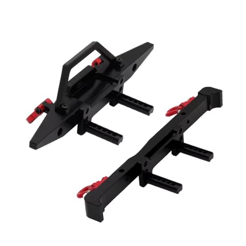 Kompatibel Mit MN128 Rc Track Car Upgrade-Teile Zubehör Aluminiumlegierung Vorne Hinten Stoßstange Mit Anhängerschnalle RC-Autostoßstange(Black) von MGHGFYTAS