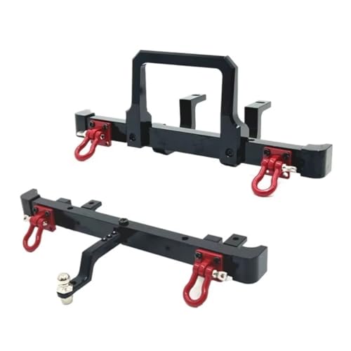 Kompatibel Mit MN82 LC79 1/12 RC-Auto-Upgrade-Teile, Zubehör, Metall, Vordere Und Hintere Stoßstange Mit Abschlepphaken-Dekoration RC-Autostoßstange(Black,1set) von MGHGFYTAS