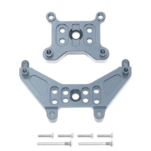 Kompatibel Mit Mjx Für Hyper Go 14303 14302 14301 Upgrade-Teile Ferngesteuerte Autos, CNC-Halterung Stoßdämpfer Vorne Und Hinten RC Autozubehör(Gray) von MGHGFYTAS