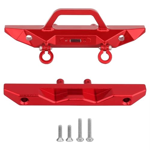 Kompatibel Mit Redcat Für Ascent 1/18 RC Crawler Auto-Upgrade-Teile Zubehör Aluminiumlegierung Vorne Hinten Stoßstange RC-Autostoßstange(Red) von MGHGFYTAS