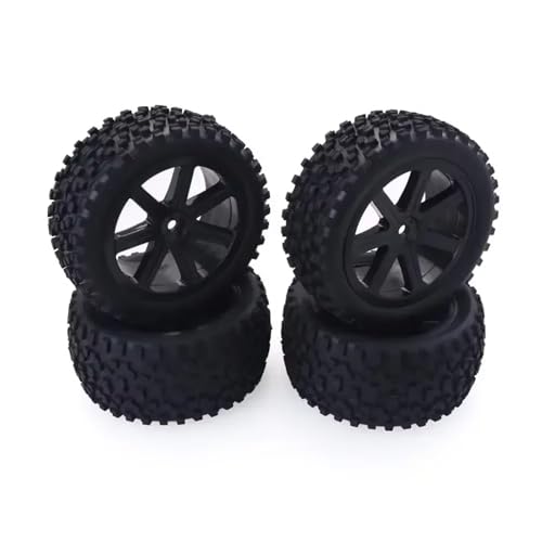Kompatibel Mit Redcat Für HSP Für HPI Für Hobbyking Für Trxs Für Losi 1/10 RC-Auto-Upgrade-Teile Gummireifen Kunststoffräder RC Auto Zubehör(Black) von MGHGFYTAS