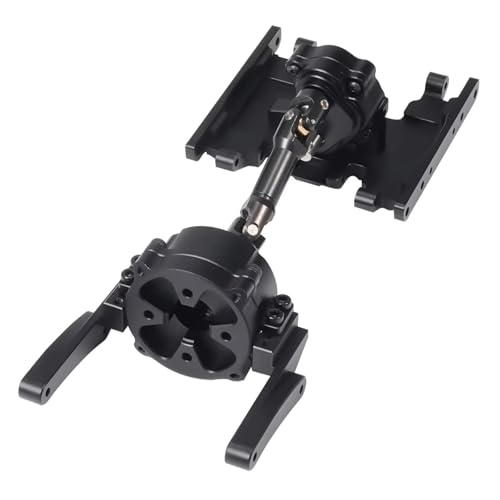 Kompatibel Mit SCX10 II 90046 1/10 RC Crawler Autoteilen Für Chassis Frontmontage Verteilergetriebe Unterfahrschutz Antriebswelle Getriebesatz RC-Autoteile(Black Set) von MGHGFYTAS