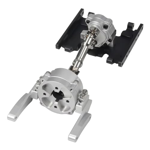 Kompatibel Mit SCX10 II 90046 1/10 RC Crawler Autoteilen Für Chassis Frontmontage Verteilergetriebe Unterfahrschutz Antriebswelle Getriebesatz RC-Autoteile(Silver Set) von MGHGFYTAS