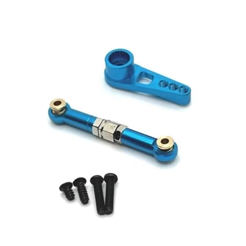 Kompatibel Mit SCY 16101 16102 16103 16104 16201 1/16 RC-Auto-Upgrade-Teile Zubehör Metall 25T Servoarm Horn Lenkstange RC Autozubehör(Blue) von MGHGFYTAS