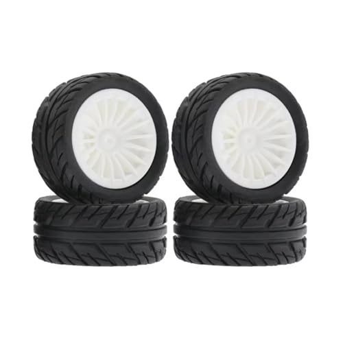 Kompatibel Mit SG1603 Für SG1604 Für SG1605 Für UDIRC UD1601 UD1602 UD1603 UD1604 1/16 RC-Auto-Upgrade-Teile, 4 Stück, 50 Mm Reifen, Rad RC Autozubehör(White) von MGHGFYTAS