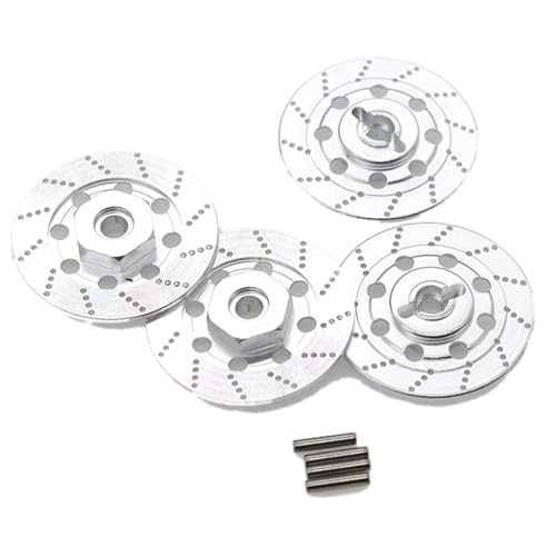 Kompatibel Mit Sakura D4 1/10 RC Autoteilen 4 Stück Metallbremsscheibe Felgenkasten Metallsechskantadapter 12 Mm RC Auto Zubehör von MGHGFYTAS