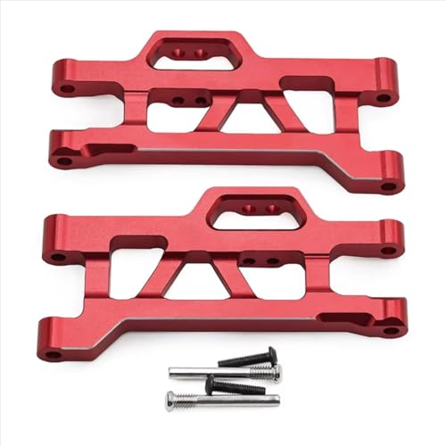 Kompatibel Mit TRAXXAS Für MINI Für MAXX Monster Truck RC-Auto-Upgrade-Teile, Aluminiumlegierung, Vorne Unten Für Schwingarme-Kit RC Autozubehör(Red) von MGHGFYTAS