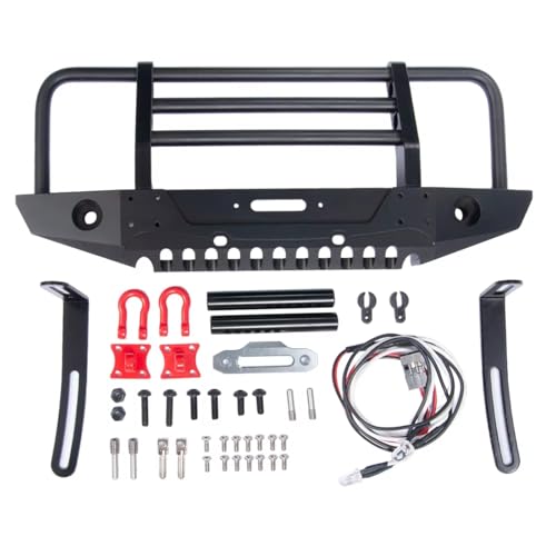 Kompatibel Mit TRX-4 1/10 RC Crawler Car Upgrade Modifikationsteile Zubehör CNC Metall Frontstoßstange Antikollision Mit Lichtern RC-Autostoßstange von MGHGFYTAS