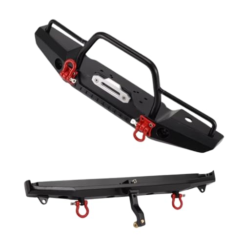 Kompatibel Mit TRX-4 Für Axial Für SCX10 90046 1/10 RC Crawler Autozubehör Teile Metall Vorne Hinten Stoßstange Mit Licht RC-Autostoßstange von MGHGFYTAS