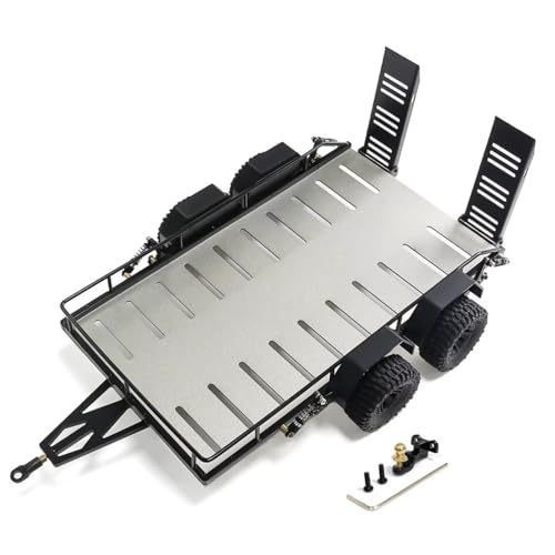 Kompatibel Mit TRX4M 1/18 RC Crawler Auto Upgrade Modifikation Teile Zubehör Metall Anhänger Auto Fracht Träger RC Auto Zubehör(Silver) von MGHGFYTAS