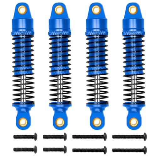 Kompatibel Mit TRX4M Für Bronco Für Defender 1/18 RC-Auto-Upgrade-Teile, 4 Stück, 50 Mm, Aluminium-Stoßdämpfer Für Federdämpfer 9764 RC-Autoteile(Blue) von MGHGFYTAS