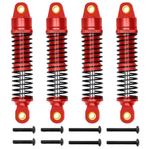 Kompatibel Mit TRX4M Für Bronco Für Defender 1/18 RC-Auto-Upgrade-Teile, 4 Stück, 50 Mm, Aluminium-Stoßdämpfer Für Federdämpfer 9764 RC-Autoteile(Red) von MGHGFYTAS