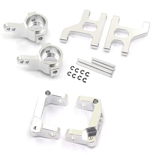 Kompatibel Mit Tamiya CC01 1/10 RC Crawler Car Upgrade-Teile Metall Front Steering Cup C Hub Carrier Suspension Arm Set RC Autozubehör(Silver) von MGHGFYTAS