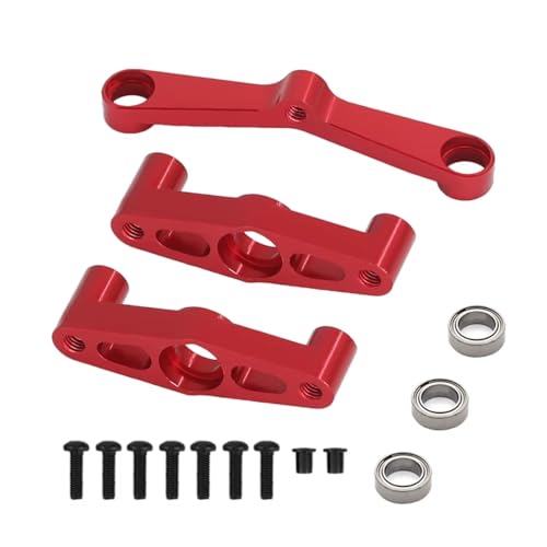 Kompatibel Mit Tamiya Für TT-02 1/10 RC-Auto-Upgrades, Teile, Modifikationszubehör, DIY-Metall-Lenkungslager RC Autozubehör(Red) von MGHGFYTAS