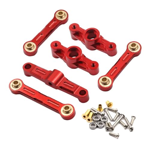 Kompatibel Mit Tamiya Für TT-02 TT-02D 1/10 RC Drift Car Upgrade-Teile Metallkugellager Kurbellenkung Link Set RC Autozubehör(Red) von MGHGFYTAS