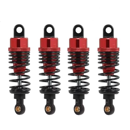 Kompatibel Mit Tamiya Für TT01 Für TT02 M05 M06 1/10 RC-Auto-Upgrade-Teile Zubehör 4 Stück Metall-Stoßdämpfer RC Auto Zubehör(Red) von MGHGFYTAS