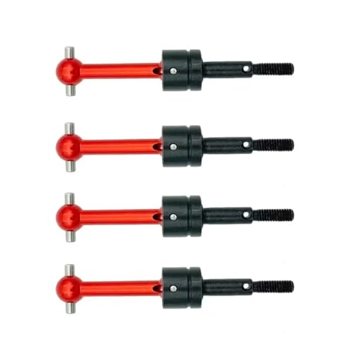 Kompatibel Mit Tamiya Für TT01 Für TT02 TA04 1/10 RC Auto Tuning Teile 4 Stück Metall Für Universal-Antriebswelle CVD 53792 RC Auto Zubehör(Red) von MGHGFYTAS