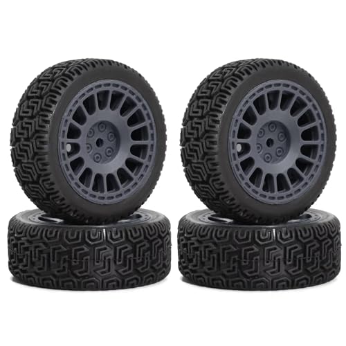 Kompatibel Mit Tamiya Für TT01 Für TT02 XV01 Für HSP Für HPI 1/10 1/12 RC-Autoteile, 12 Mm Sechskantrad Und Gummireifen, Außendurchmesser 68 Mm RC-Autoteile(Black) von MGHGFYTAS