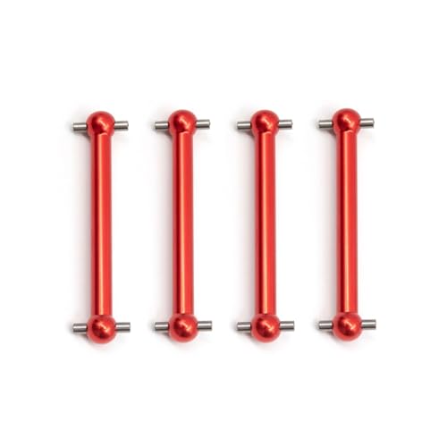 Kompatibel Mit Tamiya Für TT02B 1/10 RC Car Upgrades Teile 4 Stück Metall Für Universal-Antriebswelle Antriebswelle CVD Dogbone RC Auto Zubehör(Red) von MGHGFYTAS