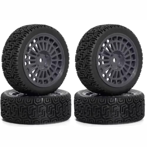 Kompatibel Mit Tamiya XV01 XV02 Für TT01 Für TT02 PTG-2 1/10 RC Für Rennwagen-Upgrade-Teile 4 STÜCKE Radreifen 68 Mm Für Rallye-Reifen RC Autozubehör(Gray) von MGHGFYTAS