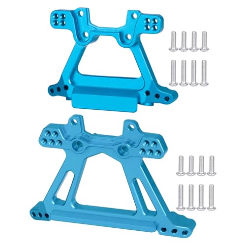 Kompatibel Mit Traxxas BL-2S Für Slash 1/10 RC-Auto-Upgrade-Teile, Zubehör, Aluminium-Stoßdämpferhalterungen Vorne Und Hinten, Ersetzen RC-Autoteile(Blue) von MGHGFYTAS
