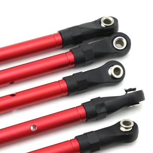 Kompatibel Mit Traxxas Für Hoss Für Slash Für Rustler RC-Auto-Upgrade-Teile, Verstellbare Vordere Und Hintere Zugstange RC-Pleuelstange(Red) von MGHGFYTAS