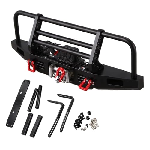 Kompatibel Mit Traxxas Für TRX4 Für Axial Für SCX10 90046 1/10 RC Crawler Autoteile Metall-Frontstoßstange Mit Winde RC-Autostoßstange von MGHGFYTAS